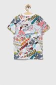 Дитяча бавовняна футболка Guess колір білий візерунок (3294256)