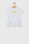 Дитяча бавовняна футболка Guess колір білий з принтом (3339070)
