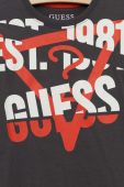 Дитяча бавовняна футболка Guess колір сірий з принтом (3333183)