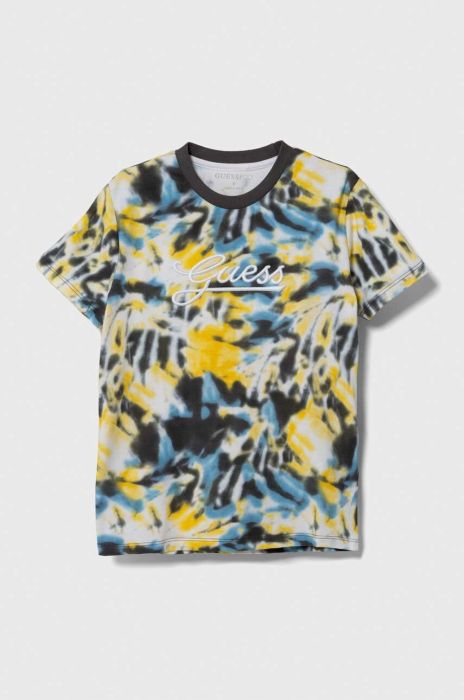Дитяча бавовняна футболка Guess візерунок колір барвистий (3373602)