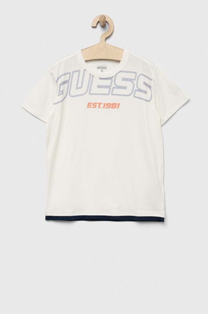 Дитяча футболка Guess колір білий з принтом (3294305)