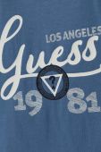 Дитяча бавовняна футболка Guess з принтом колір блакитний (3404877)