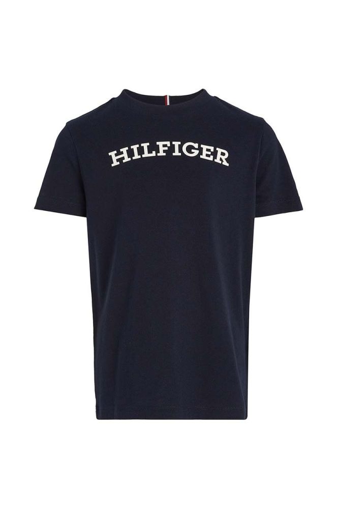 Дитяча бавовняна футболка Tommy Hilfiger колір синій з принтом (3313646)