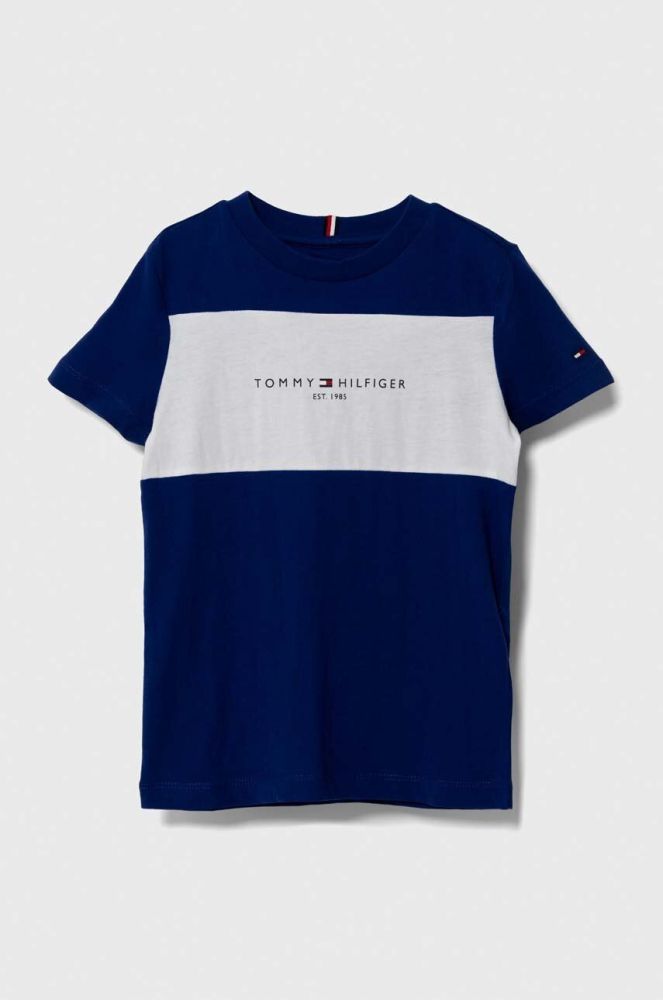 Дитяча бавовняна футболка Tommy Hilfiger колір синій візерунок (3325599)