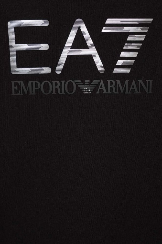 Дитяча бавовняна футболка EA7 Emporio Armani колір чорний з принтом (3306237) фото 3