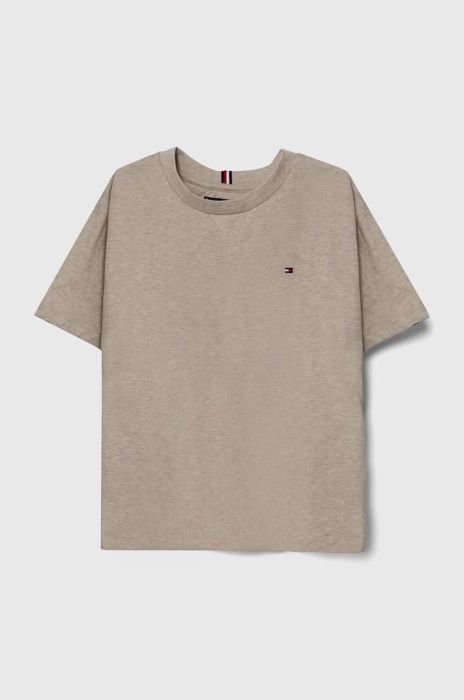 Дитяча бавовняна футболка Tommy Hilfiger колір бежевий однотонний (3451639)