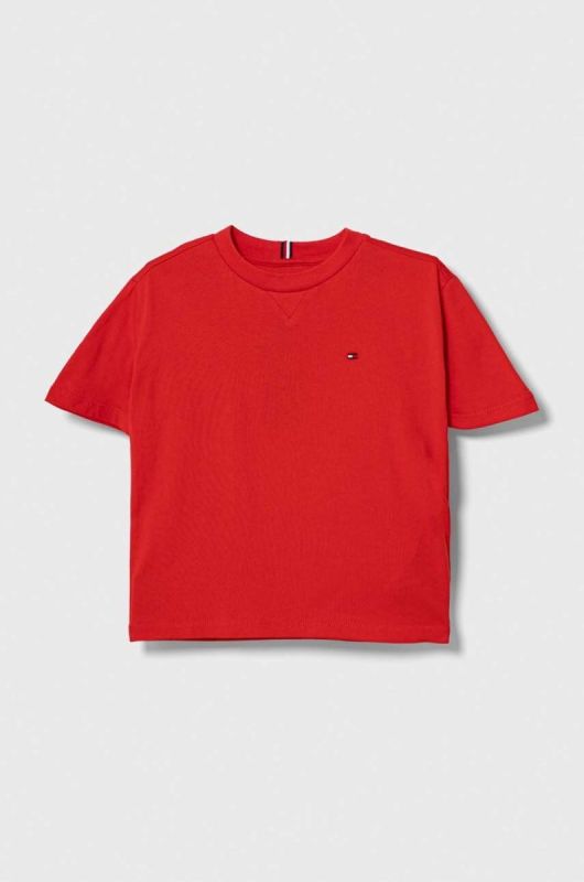 Дитяча бавовняна футболка Tommy Hilfiger колір червоний однотонний (3451645)