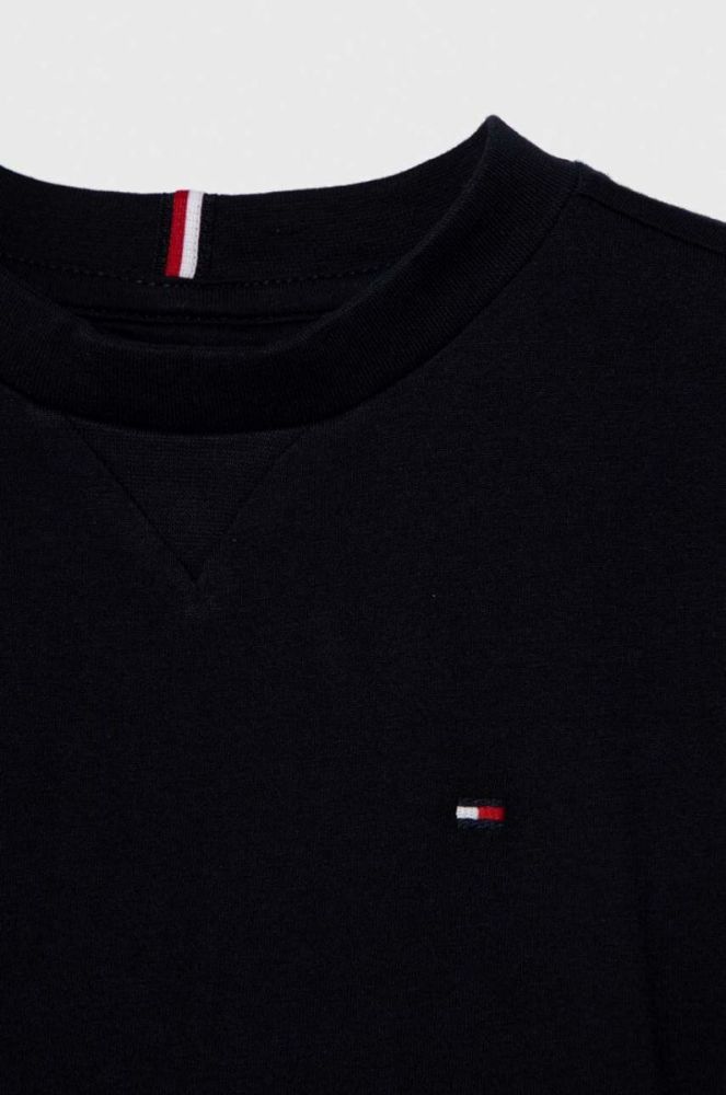 Дитяча бавовняна футболка Tommy Hilfiger колір чорний однотонний (3451655) фото 3