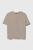 Дитяча бавовняна футболка Tommy Hilfiger колір бежевий однотонний (3451666)