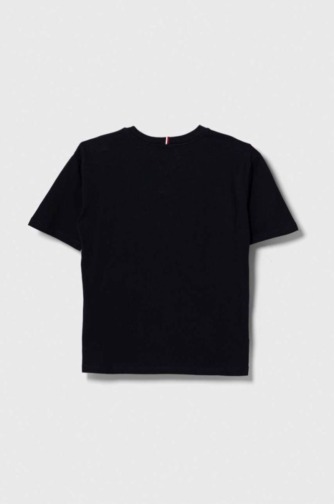 Дитяча бавовняна футболка Tommy Hilfiger колір синій однотонний фото 2