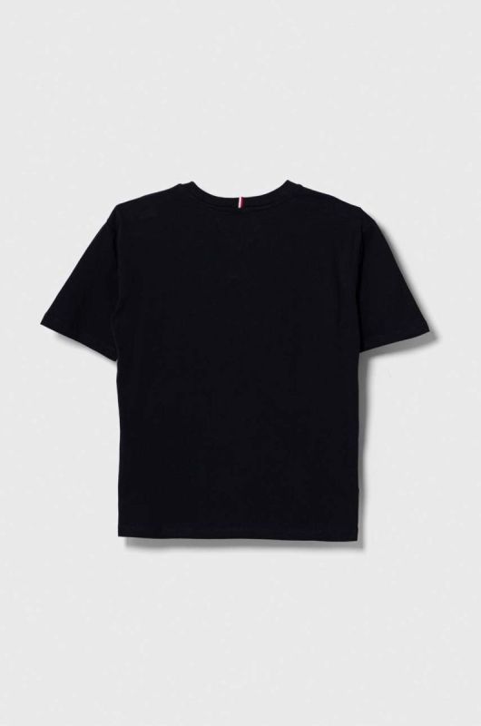 Дитяча бавовняна футболка Tommy Hilfiger колір синій однотонний фото 2