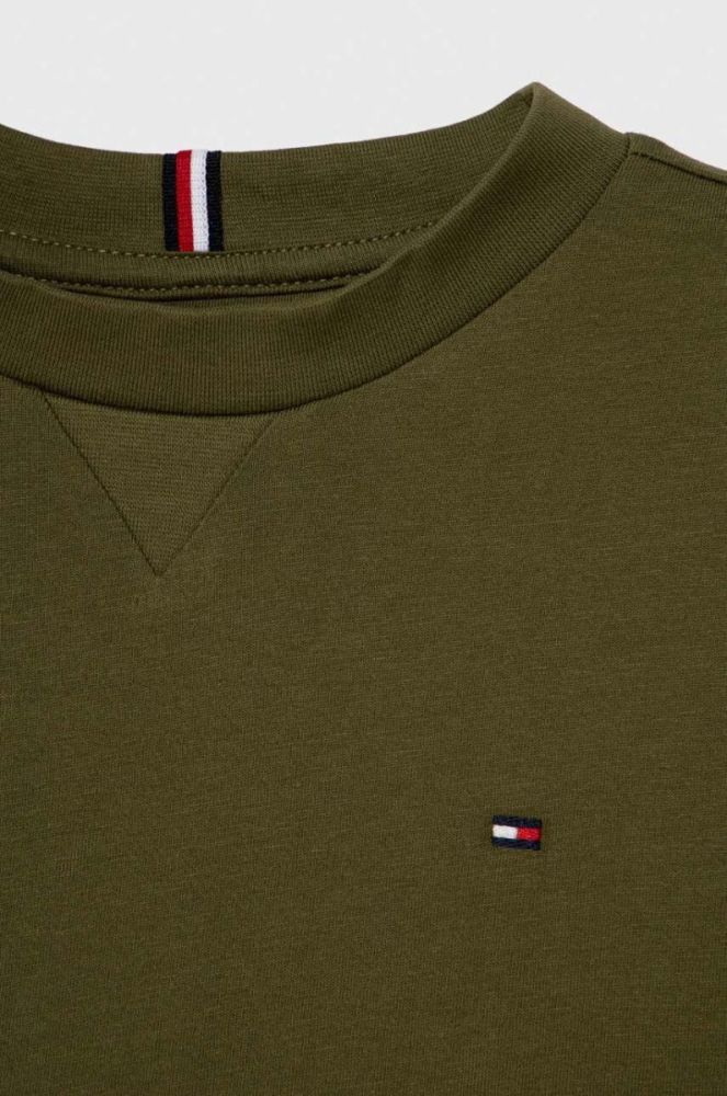Дитяча бавовняна футболка Tommy Hilfiger колір зелений однотонний (3451674) фото 3
