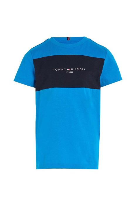 Дитяча бавовняна футболка Tommy Hilfiger з принтом колір блакитний (3451684)