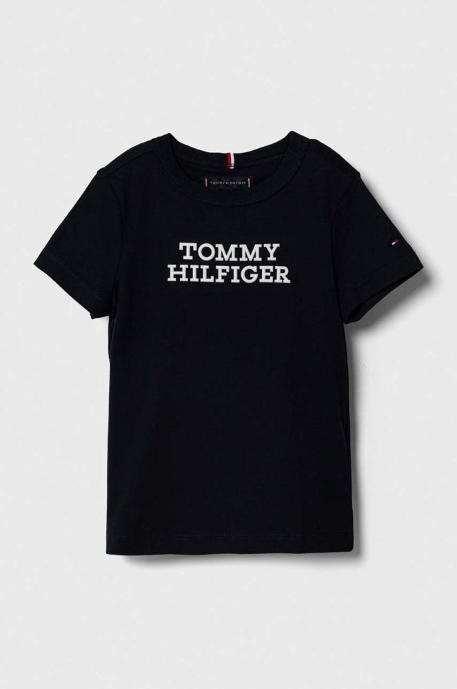 Дитяча бавовняна футболка Tommy Hilfiger колір синій з принтом (3542759)