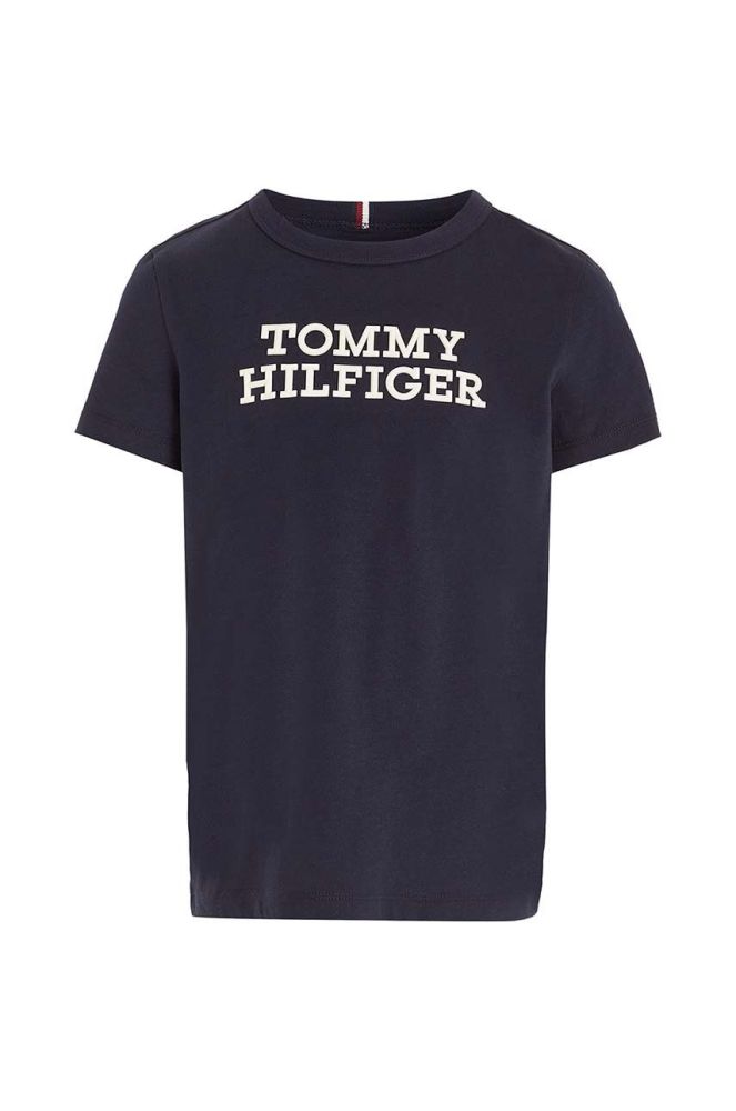 Дитяча бавовняна футболка Tommy Hilfiger колір синій з принтом (3529665)