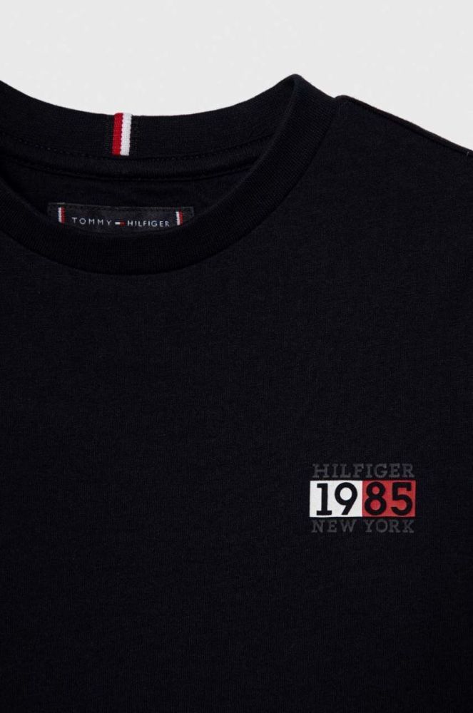 Дитяча бавовняна футболка Tommy Hilfiger колір синій з принтом (3451710) фото 3