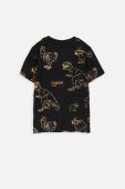 Дитяча бавовняна футболка Coccodrillo колір чорний візерунок (3416852)
