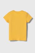 Дитяча бавовняна футболка Guess колір жовтий візерунок