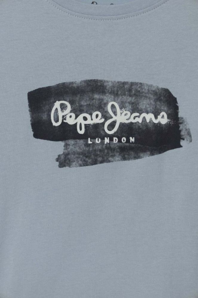 Дитяча бавовняна футболка Pepe Jeans з принтом колір блакитний (3487015) фото 3