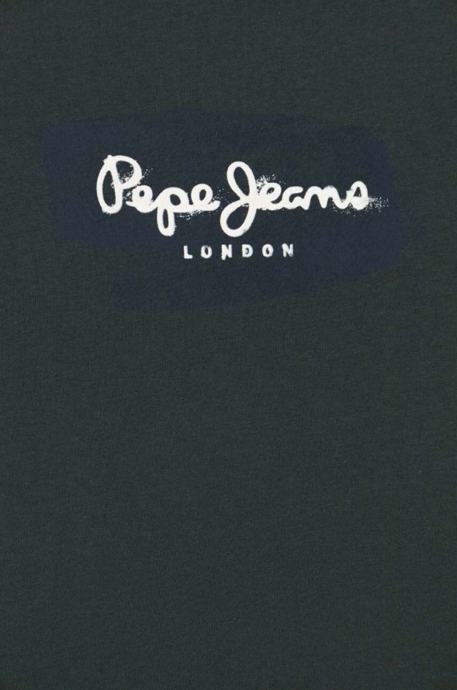 Дитяча бавовняна футболка Pepe Jeans колір зелений з принтом (3487001) фото 3