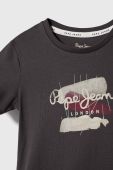 Дитяча бавовняна футболка Pepe Jeans колір сірий з принтом (3432634)