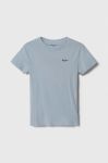 Дитяча бавовняна футболка Pepe Jeans однотонний колір блакитний