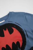 Дитяча бавовняна футболка Coccodrillo x Batman з принтом колір блакитний