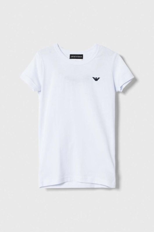 Дитяча футболка Emporio Armani 2-pack колір білий однотонний фото 2