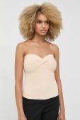 Топ Notes du Nord жіночий колір бежевий оголене плече