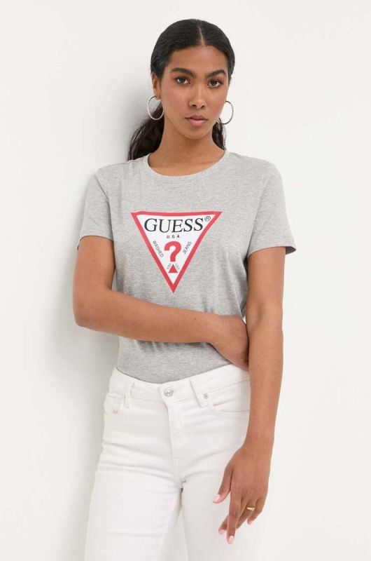 Бавовняна футболка Guess колір сірий фото 4