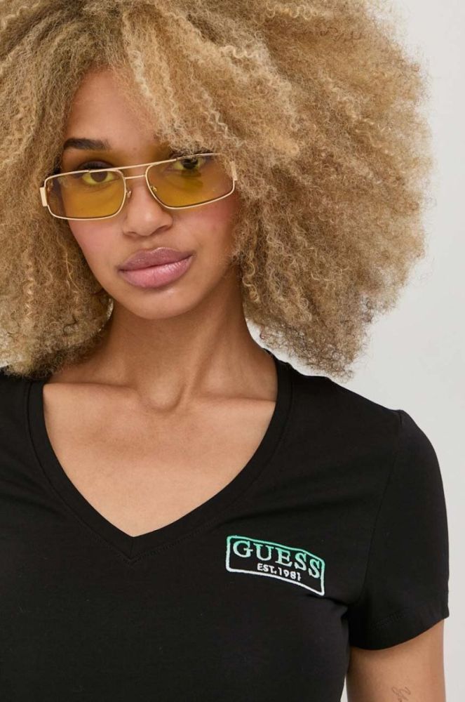 Бавовняна футболка Guess колір чорний (3328747) фото 4