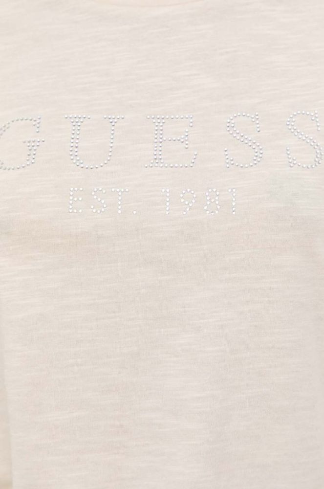 Бавовняна футболка Guess колір бежевий (3517617) фото 5