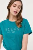 Бавовняна футболка Guess колір зелений (3306285)