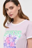 Бавовняна футболка Guess колір фіолетовий (3310482)