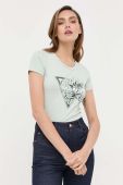 Футболка Guess жіноча колір зелений (3313670)