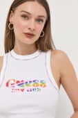 Бавовняний топ Guess колір білий (3306322)