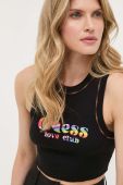 Бавовняний топ Guess колір чорний (3306327)