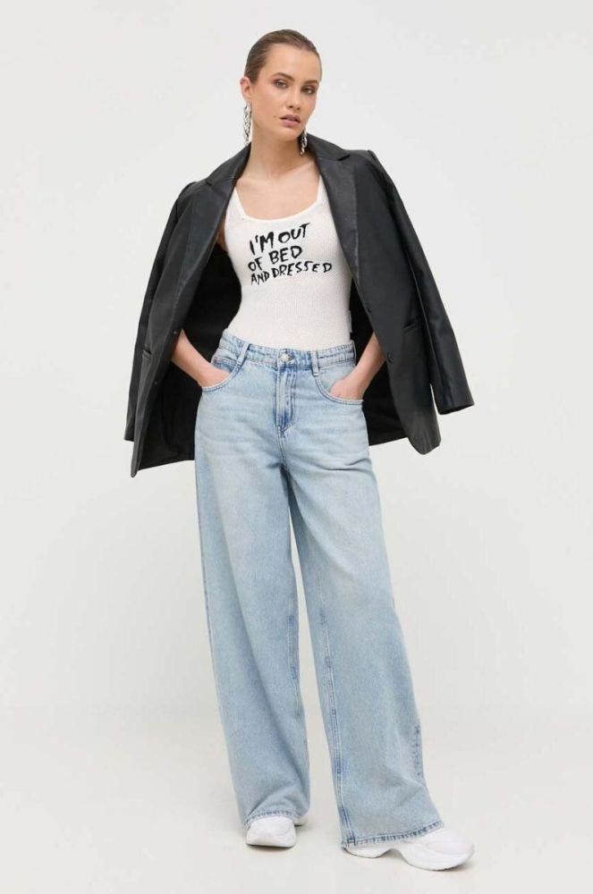 Боді Guess x Banksy жіночі колір білий фото 2