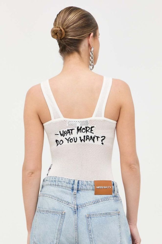 Боді Guess x Banksy жіночі колір білий фото 3