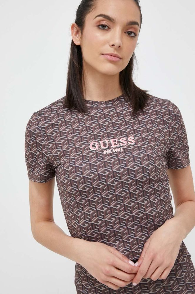 Футболка Guess жіноча колір коричневий (3328831)