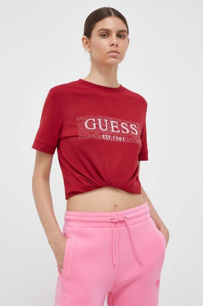 Бавовняна футболка Guess колір червоний (3366921)