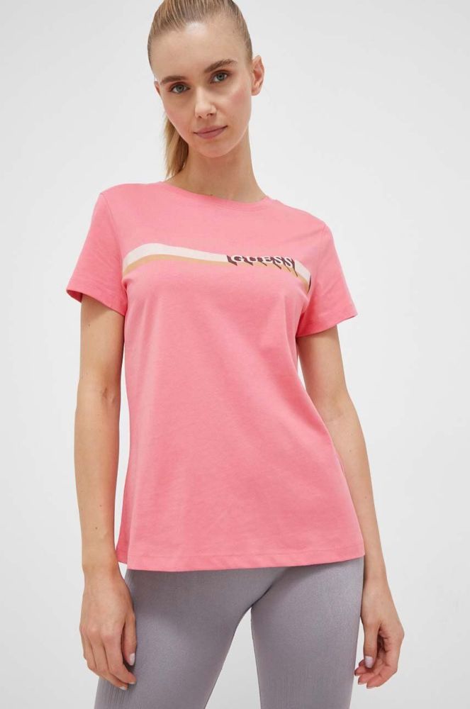 Бавовняна футболка Guess колір рожевий (3333190)
