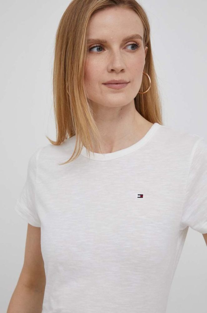 Бавовняна футболка Tommy Hilfiger колір бежевий (3328873) фото 4