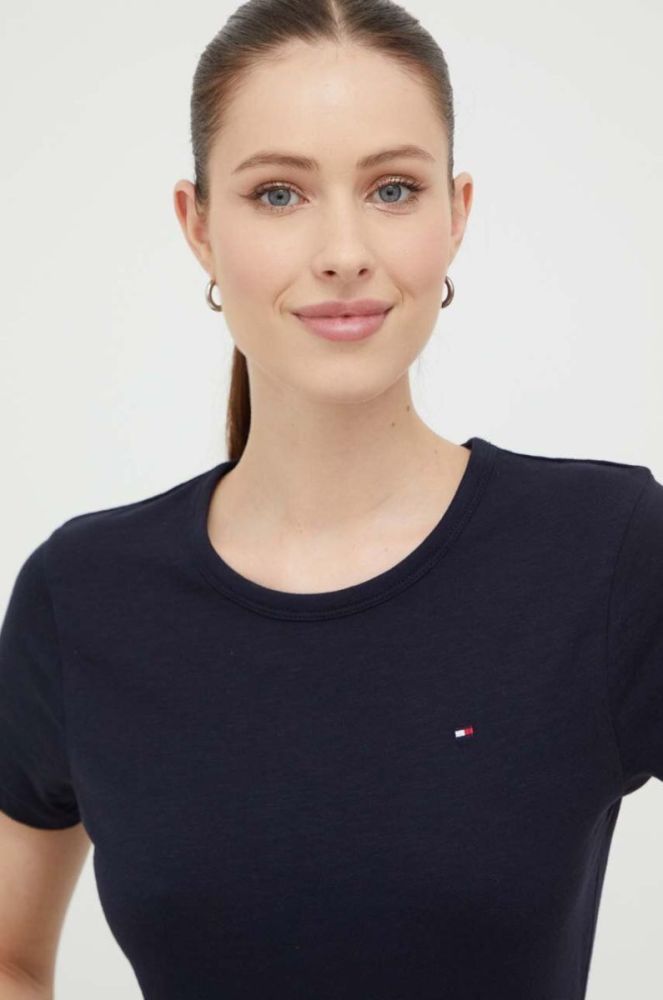 Бавовняна футболка Tommy Hilfiger колір синій (3328861) фото 4