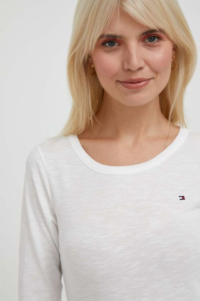 Бавовняний лонгслів Tommy Hilfiger колір бежевий (3335984) фото 4