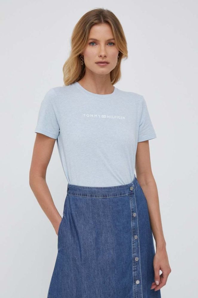 Футболка Tommy Hilfiger жіноча колір блакитний (3339021) фото 4