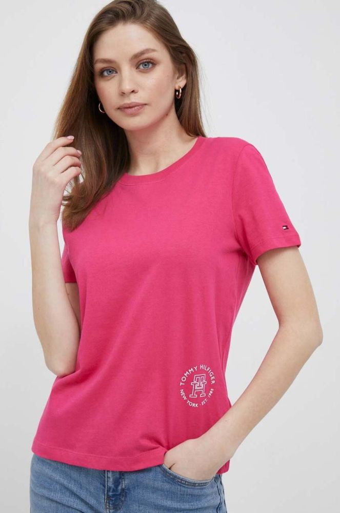 Бавовняна футболка Tommy Hilfiger колір рожевий (3250507)