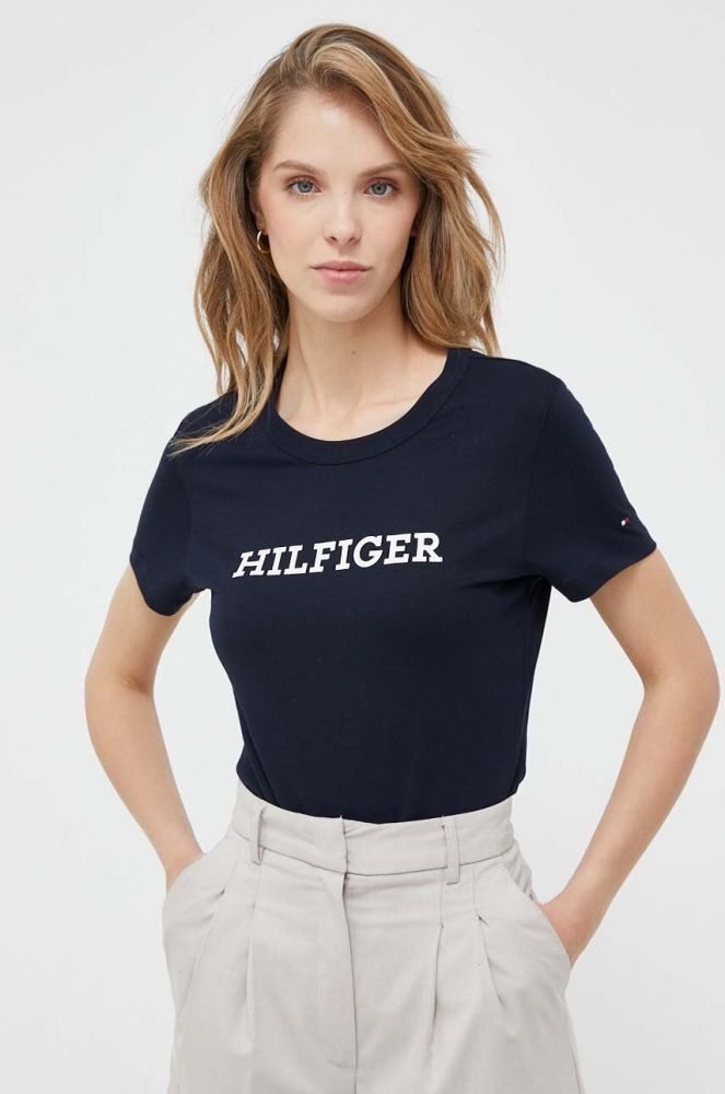 Бавовняна футболка Tommy Hilfiger колір синій (3322579)