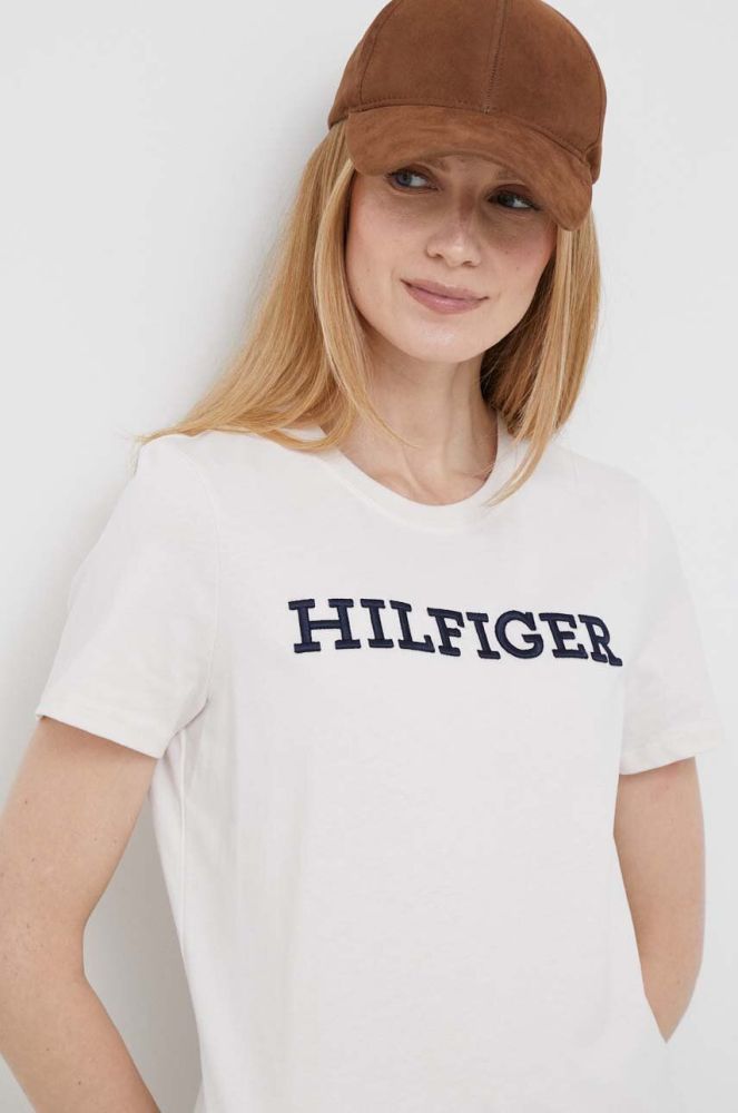 Бавовняна футболка Tommy Hilfiger колір бежевий (3269354)