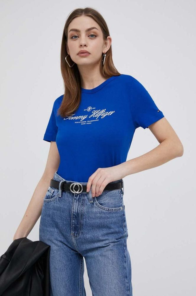 Бавовняна футболка Tommy Hilfiger колір синій (3288269)